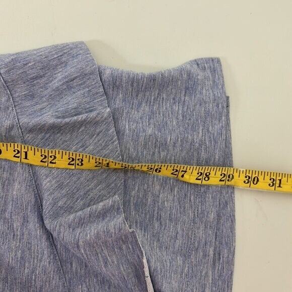 Ali Mlies Top Shirt Womens Medium Blue Sweatshirt Ruffle 3/4 Roll Tab Art Boxy - Picture 9 of 10